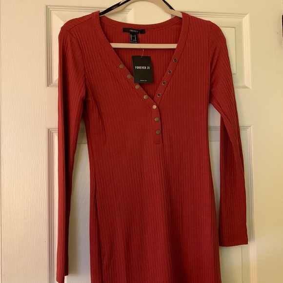 Forever 21 Ribbed Button Up Dress - Picture 1 of 5
